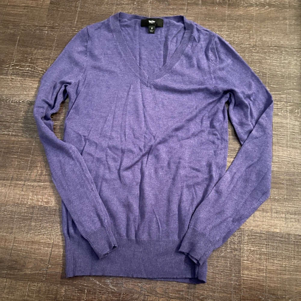 Small Purple V Neck Sweater